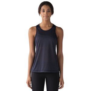 Lululemon Squad Goals Tank Top Size 8 Sleeveless Trinity Mesh Navy Workout